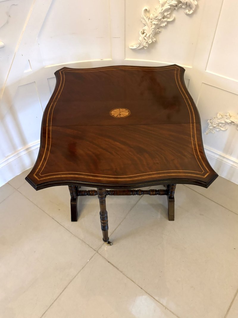 Antique Mahogany Sutherland Occasional Table with Satinwood Inlay - Image 10